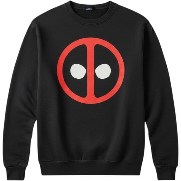 Marvel Other - Marvel Deadpool Graphic Sweatshirt Mens Small Black Fleece Pullover New